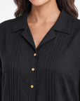 Black Bizu Pleated Co-ord Set