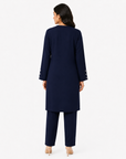 Navy Blue V-Neck Co-ord Set