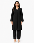 Black V-Neck Co-ord Set