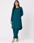 Emerald Teal Scallop Co-ord Set