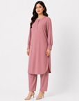 Rose Mauve Scallop Co-ord Set