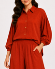 Rust Orange Flapper Co-ord Set