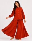 Rust Orange Flapper Co-ord Set