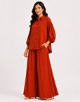Rust Orange Flapper Co-ord Set