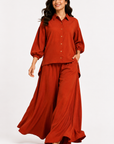 Rust Orange Flapper Co-ord Set