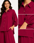 Berry Crimson Flapper Co-ord Set