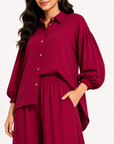 Berry Crimson Flapper Co-ord Set