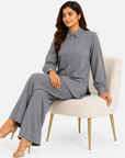 Dove Grey Mandarin Co-ord Set