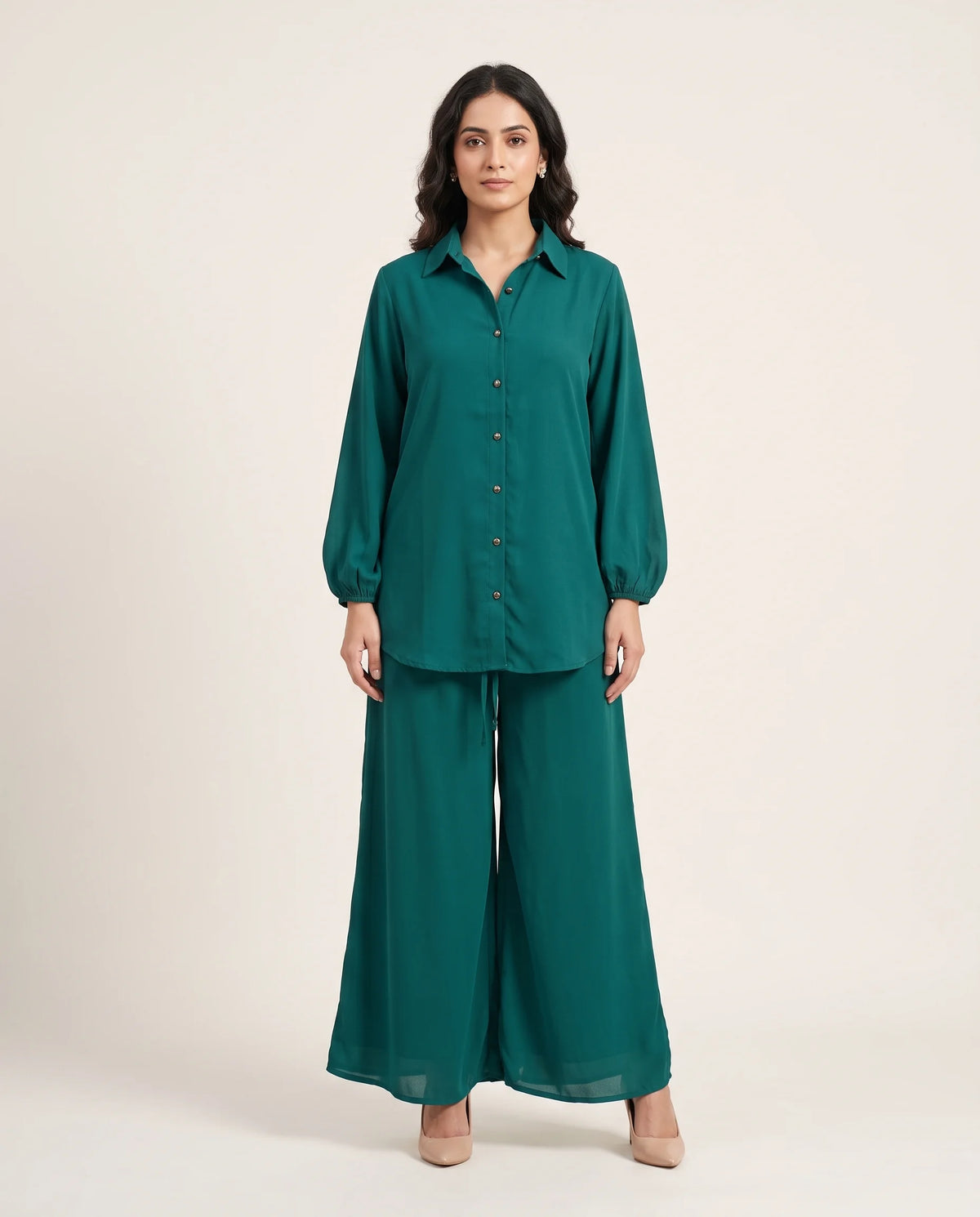 Teal Green Tailored Flapper Co-ord Set