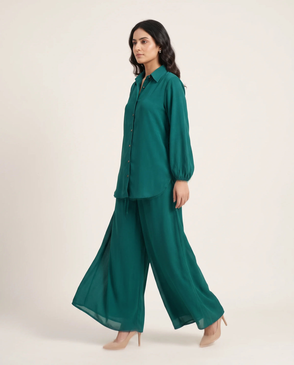 Teal Green Tailored Flapper Co-ord Set