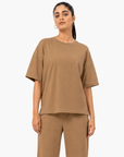 Camel Brown Drop Shoulder Track Suit