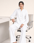 White Bizu Pleated Co-ord Set