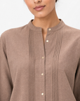 Mocha Taupe Bizu Pleated Co-ord Set