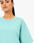 Mint Aqua Drop Shoulder Track Suit