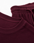 Burgundy Drop Shoulder Track Suit