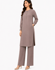 Mink Taupe Scallop Co-ord Set