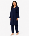 Navy Blue V-Neck Co-ord Set