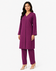 Berry Plum V-Neck Co-ord Set
