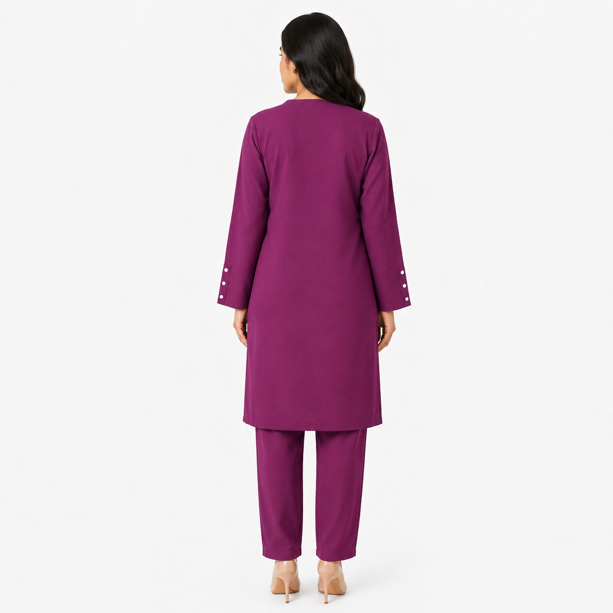 Berry Plum V-Neck Co-Ord Set