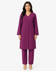 Berry Plum V-Neck Co-ord Set