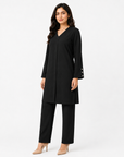 Black V-Neck Co-ord Set