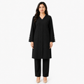 Black V-Neck Co-Ord Set