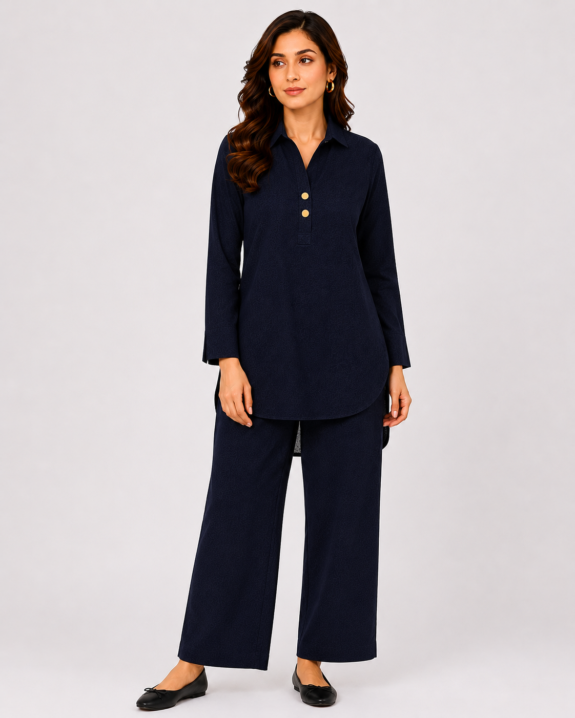 Black Placket Co-Ord Set