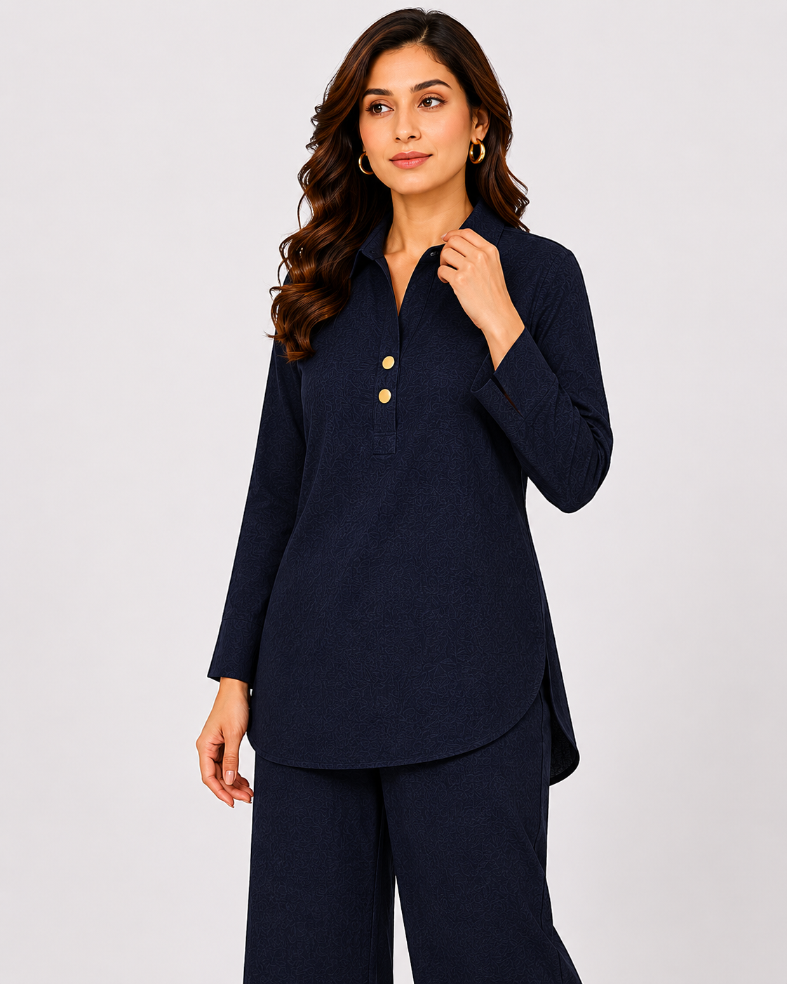 Black Placket Co-Ord Set