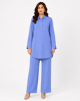 Periwinkle Blue Placket Co-ord Set