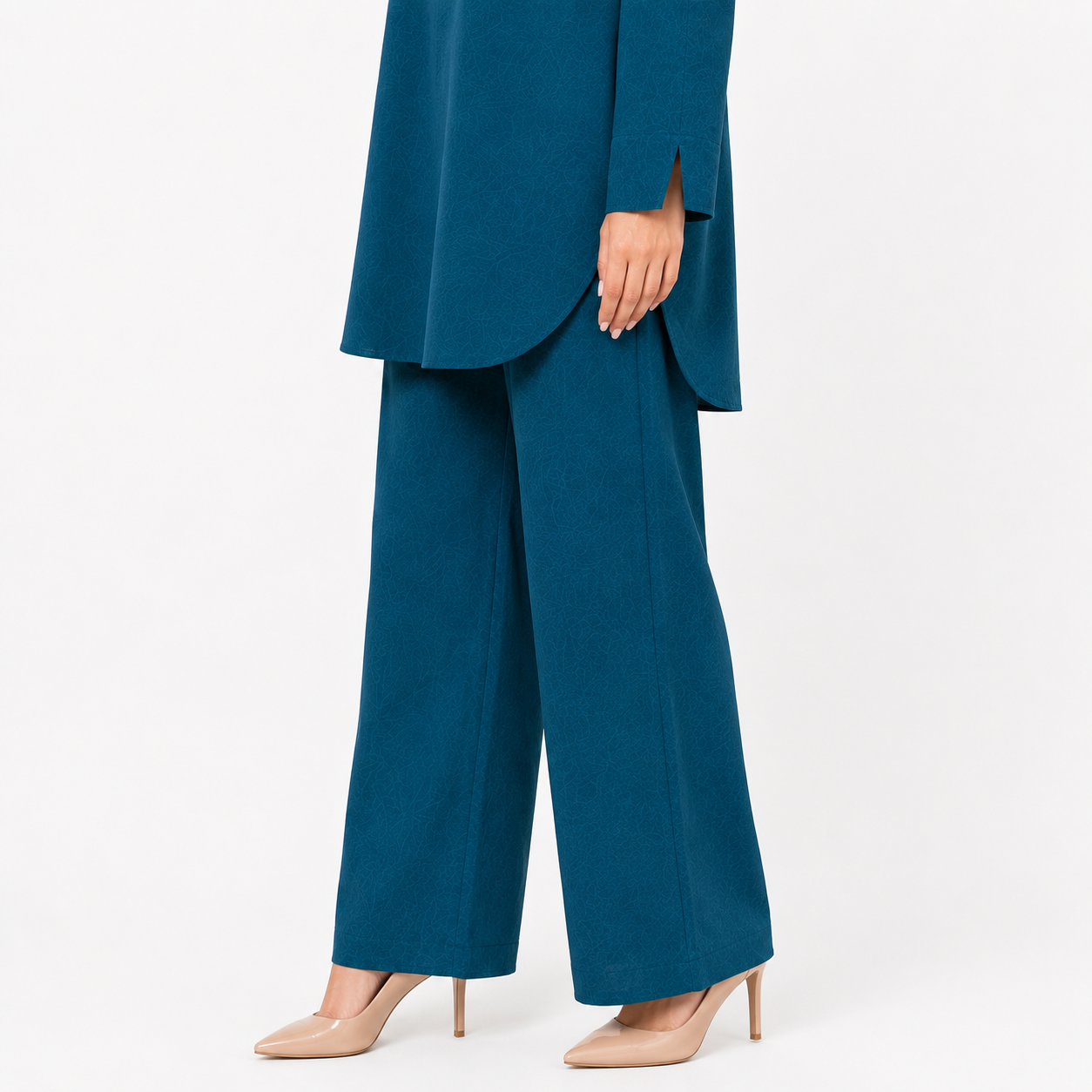 Peacock Teal Placket Co-Ord Set