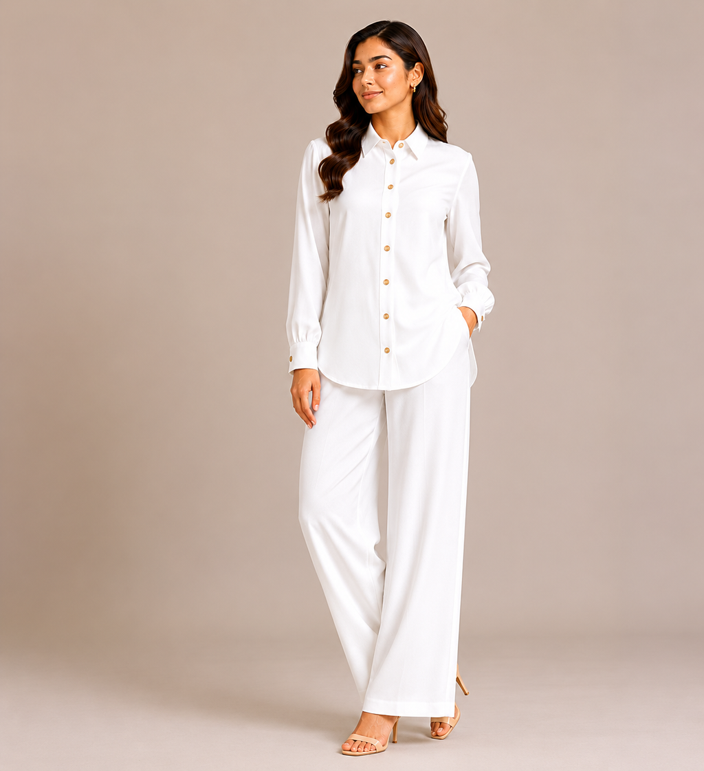 White Collared Co-Ord Set