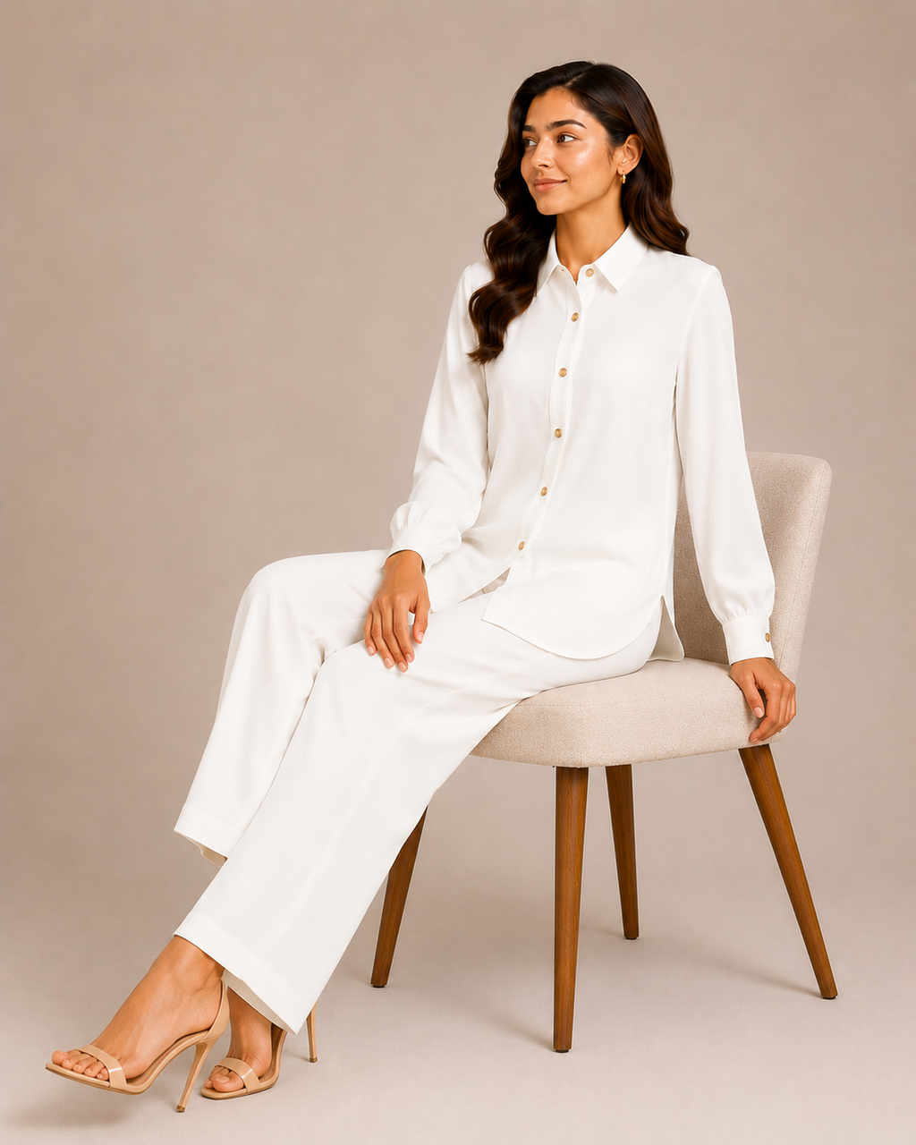 White Collared Co-Ord Set