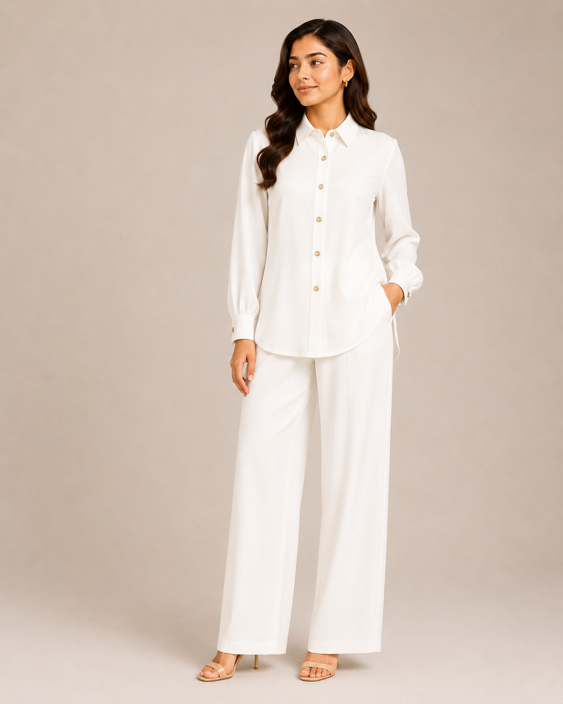 White Collared Co-Ord Set