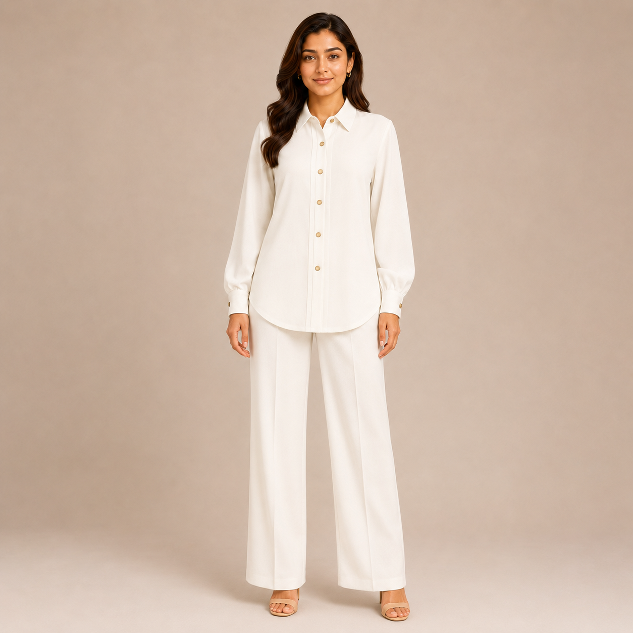 White Collared Co-Ord Set