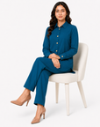 Sapphire Blue Collared Co-ord Set