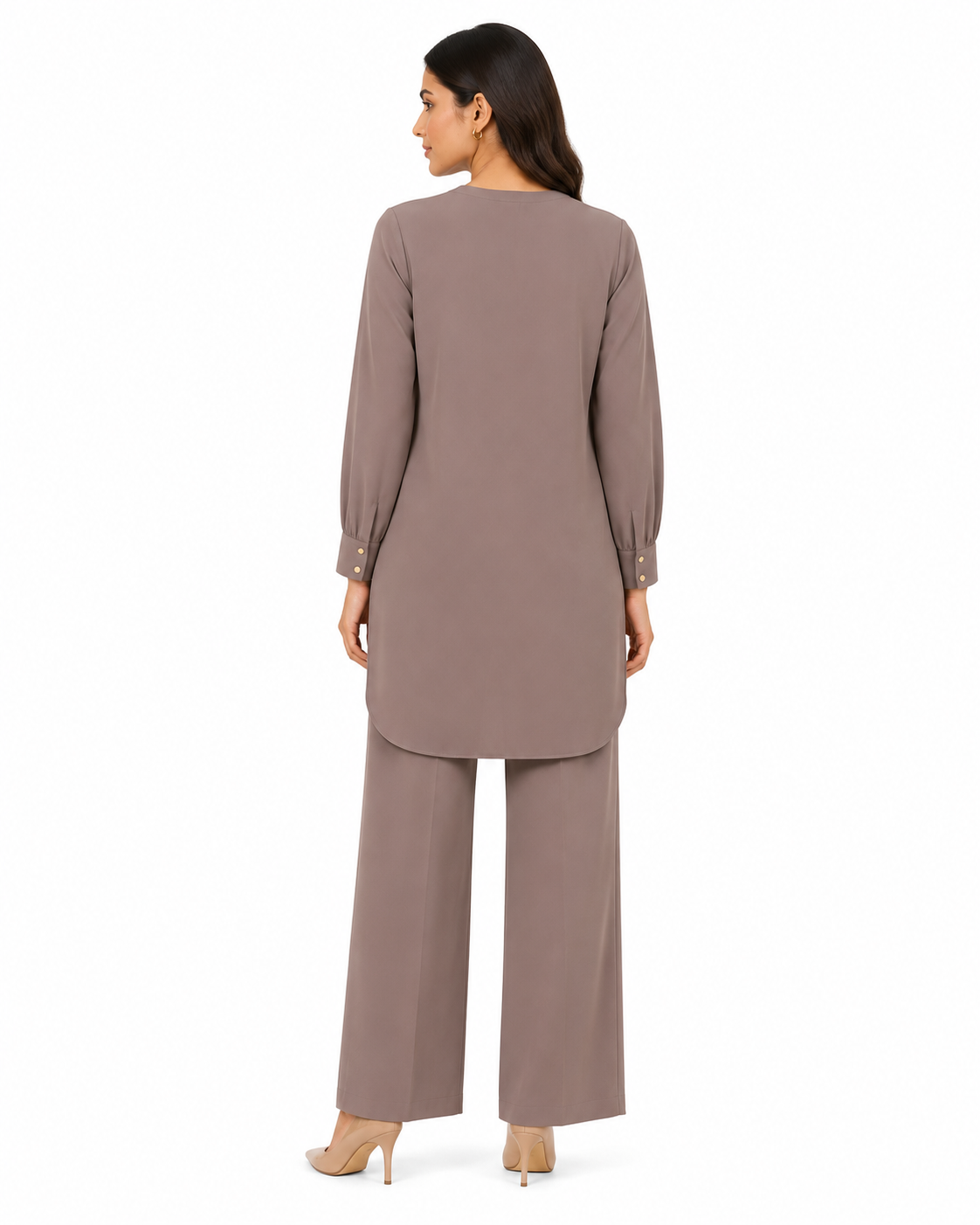 Mink Taupe Scallop Co-Ord Set