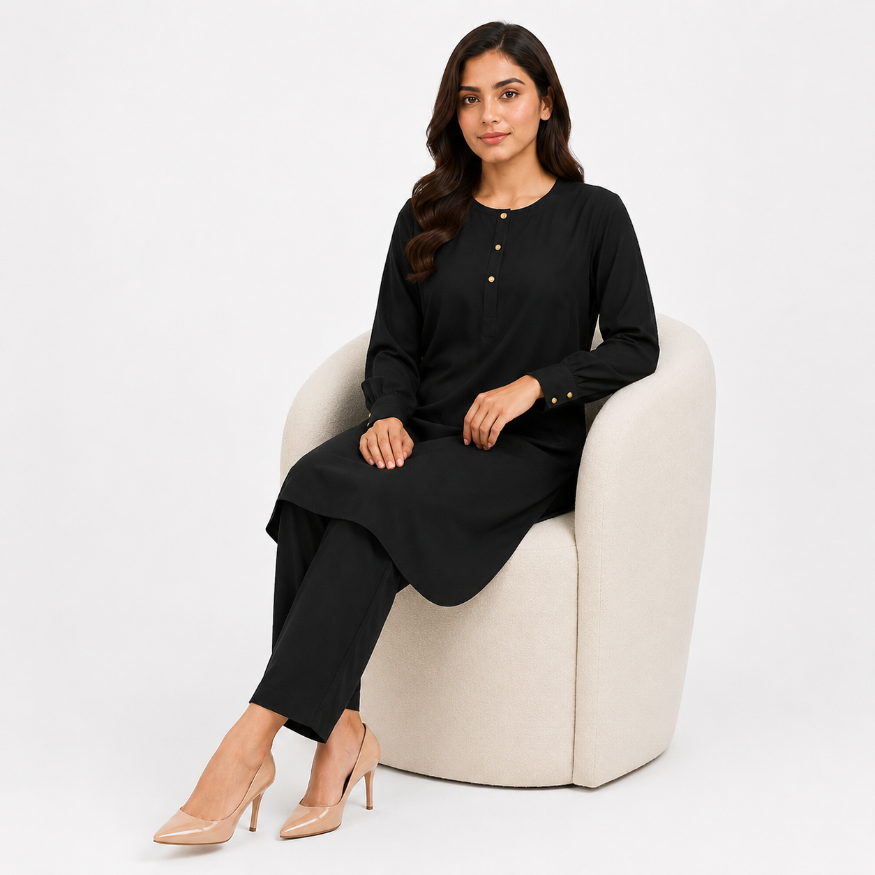 Onyx Black Scallop Co-Ord Set