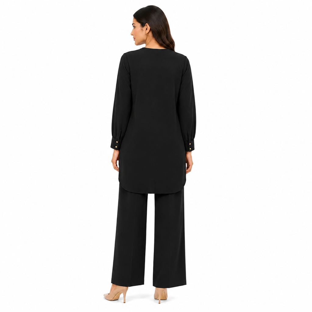 Onyx Black Scallop Co-Ord Set