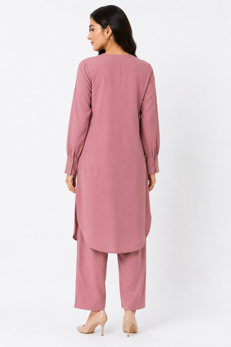 Rose Mauve Scallop Co-ord Set