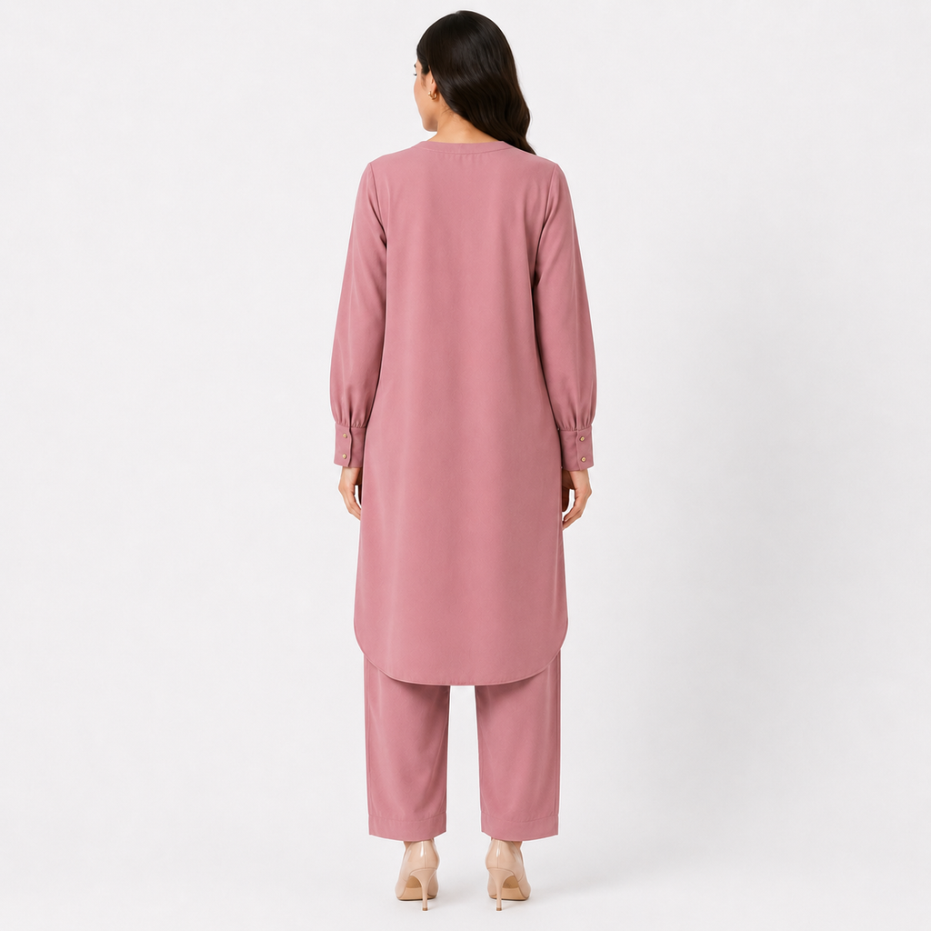 Rose Mauve Scallop Co-Ord Set