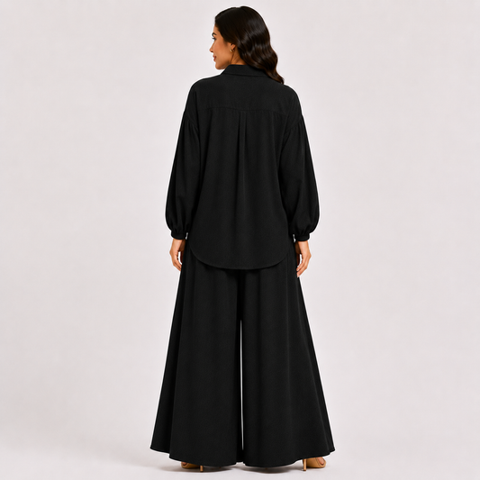 Back view of the Black Flapper co-ord set