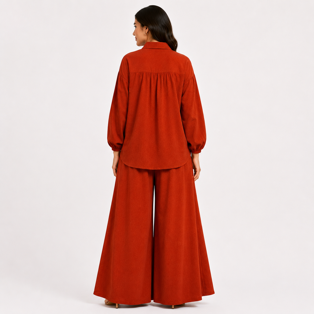 Rust Orange Flapper Co-Ord Set