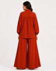 Rust Orange Flapper Co-ord Set