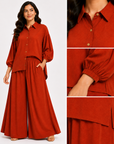 Rust Orange Flapper Co-ord Set