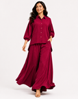Berry Crimson Flapper Co-ord Set