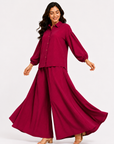Berry Crimson Flapper Co-ord Set
