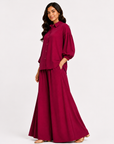 Berry Crimson Flapper Co-ord Set