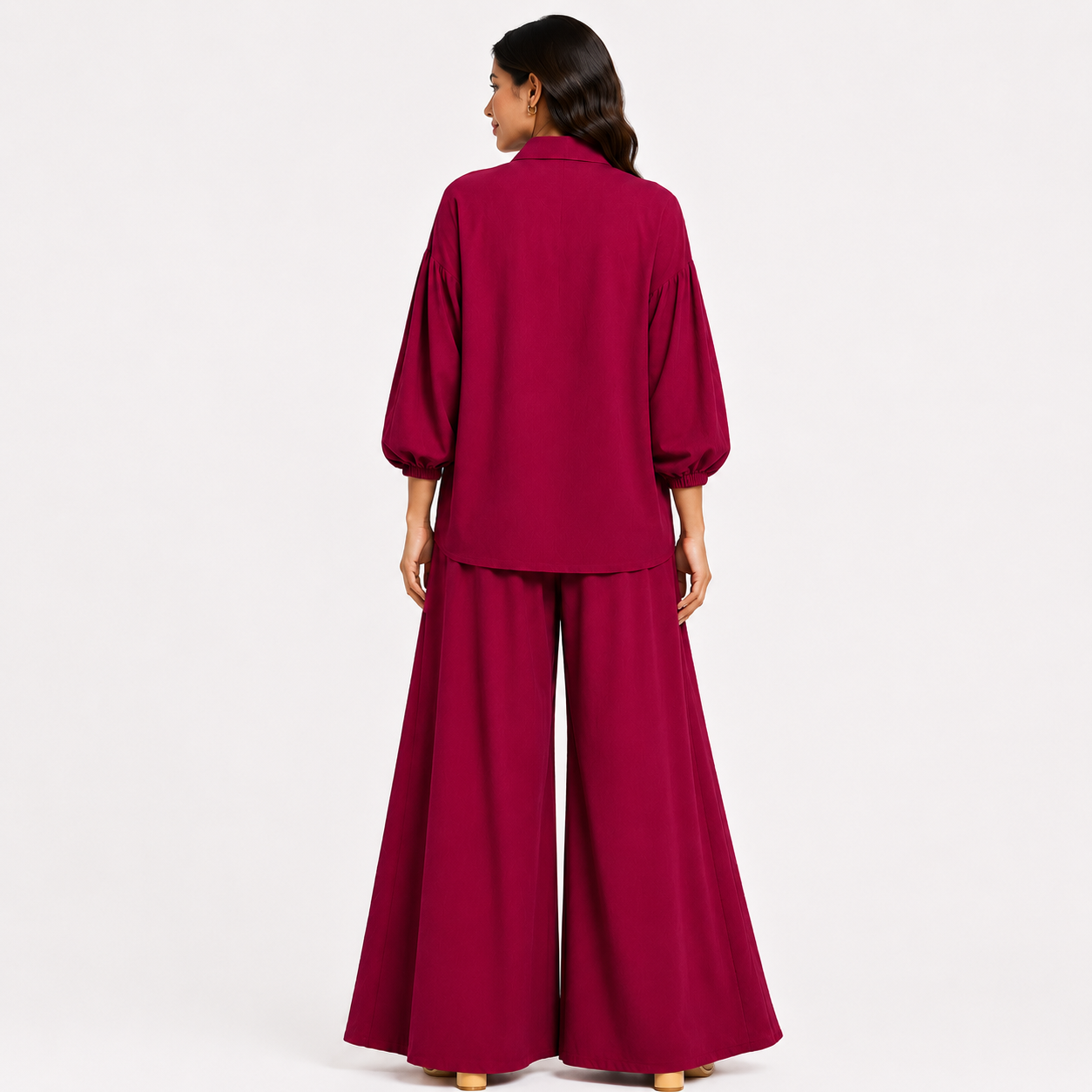 Berry Crimson Flapper Co-Ord Set