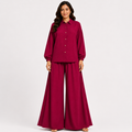 Berry Crimson Flapper Co-Ord Set