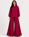 Berry Crimson Flapper Co-ord Set